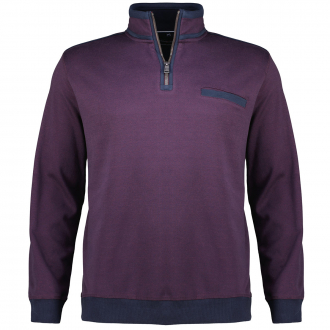 Sweatshirt im Troyer-Stil aus Premium-Baumwolle weinrot_433 | 3XL
