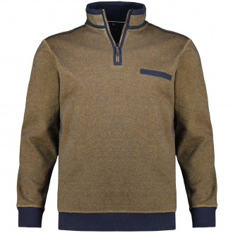 Sweatshirt im Troyer-Stil aus Premium-Baumwolle gelb_539 | 3XL