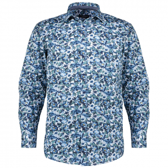Freizeithemd aus Baumwolle mit floralem Muster grün_300 | 7XL