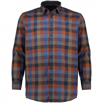 Kariertes Flanellhemd aus Baumwolle, langarm orange_450/55 | 3XL