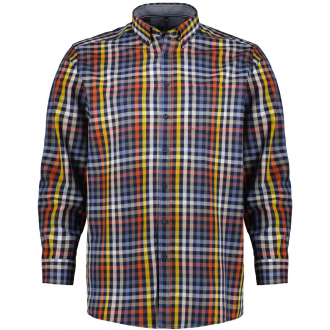 Freizeithemd aus Baumwolle im Blockkaro, langarm orange_450/55 | 3XL