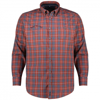 Freizeithemd aus leicht angerauter Baumwolle im Karodesign, langarm orange_450/55 | XXL