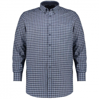Flanellhemd aus Baumwolle im Karodesign, langarm blau_100 | 3XL