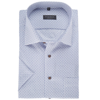 Businesshemd, kurzarm, bügelfrei blau/weiß_15/4020 | 46