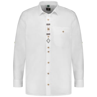 Trachtenhemd mit Stickerei weiß_01 | 5XL