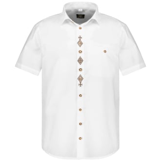 Trachtenhemd mit Stickerei weiß_01 | 5XL