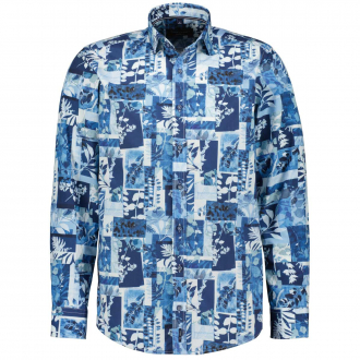 Extravagantes Freizeithemd aus reiner Baumwolle blau/dunkelblau_100/4040 | XXL
