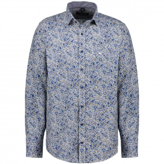 Freizeithemd mit floralem Print aus Baumwolle blau/grau_100/4030 | 7XL