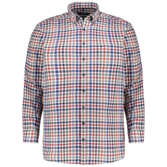 Kariertes Freizeithemd aus Baumwoll-Flanell blau/rot_100/4050 | 7XL