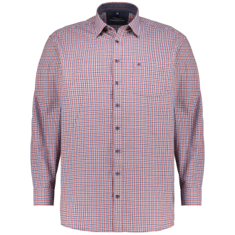 Freizeithemd aus Baumwoll-Flanell blau/rot_400/4050 | 6XL
