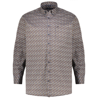 Freizeithemd mit graphischem Allover-Print beige/braun_200/7590 | XXL