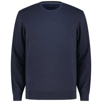 Rundhalspullover aus Baumwolle dunkelblau_135 | 3XL