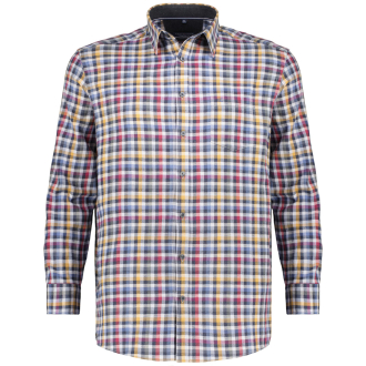 Freizeithemd aus Baumwoll-Flanell anthrazit/rot_750/3550 | 8XL