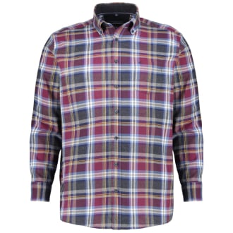 Kariertes Freizeithemd aus Baumwoll-Flanell blau/rot_400/4050 | 6XL