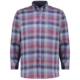 Freizeithemd aus Baumwoll-Flanell blau/rot_402/4050 | 3XL