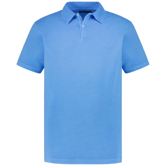 Poloshirt mit Garment-Dye-Färbung blau_829 | 3XL