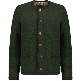 Trachten-Strickjacke mit Kontrastdetails oliv_55 | 62