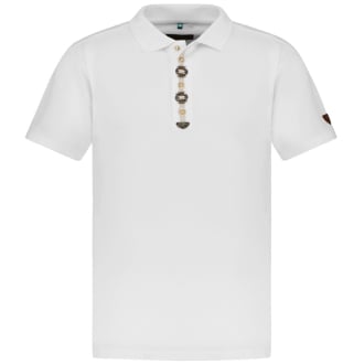 Poloshirt mit Trachtenelementen weiß_01 | 3XL