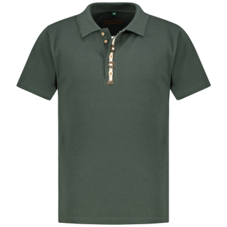 Poloshirt mit Trachtenelementen waldgrün_57 | 3XL