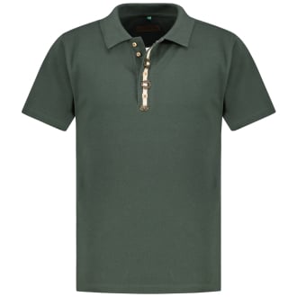 Poloshirt mit Trachtenelementen waldgrün_57 | 4XL