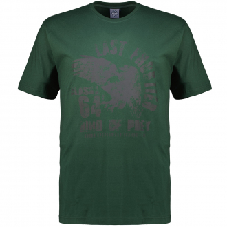 T-Shirt aus Baumwolljersey mit Print dunkelgrün_270 | 7XL
