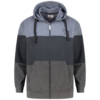 Sweatjacke im Colorblock-Design grau_0910 | 4XL