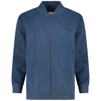 Sweatjacke mit Blousonkragen dunkelblau_0580 | 3XL