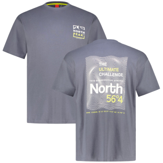 T-Shirt mit Print auf Vorder- und Rückseite grau_0070 | 3XL