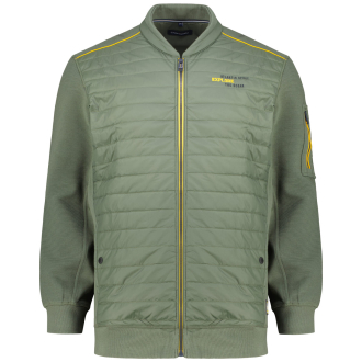 Sweatjacke mit gesteppten Einsätzen grün_301 | 3XL