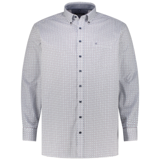 Freizeithemd mit Allover-Print blau_100 | 7XL