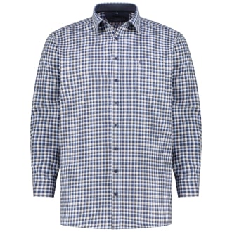 Freizeithemd aus Baumwolle, Cashmere Feeling blau_100 | 4XL