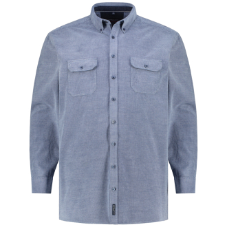 Freizeithemd aus Cord blau_100 | XXL