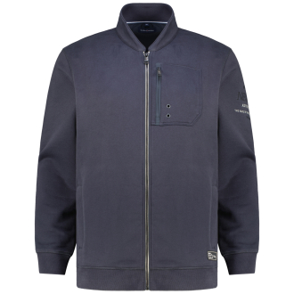 Sweatjacke mit Blousonkragen dunkelblau_108 | 3XL