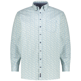 Freizeithemd mit Allover-Print blau/grau_150 | XXL