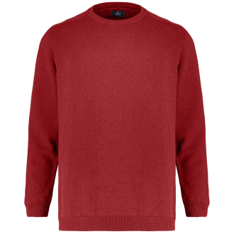 Rundhalspullover aus Baumwolle dunkelrot_615 | 3XL