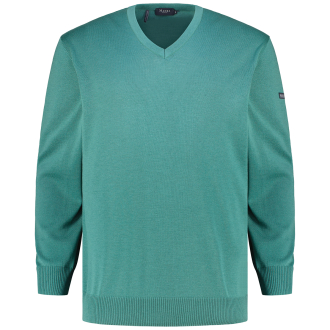 Feinstrickpullover aus Merinowolle grün_260 | 62