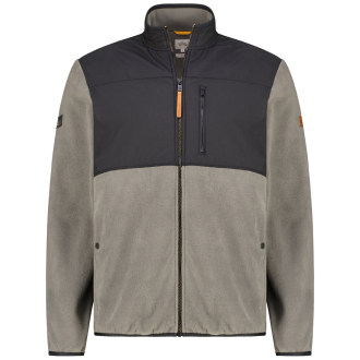 Fleecejacke im Materialmix grau_08 | 4XL