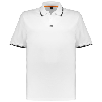 Poloshirt mit Kontrastdetails weiß_100 | 6XL