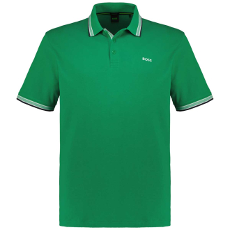 Poloshirt mit Kontrastdetails grasgrün_342/66 | 4XL