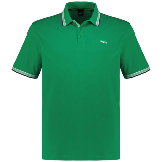 Poloshirt mit Kontrastdetails grasgrün_342/66 | 4XL