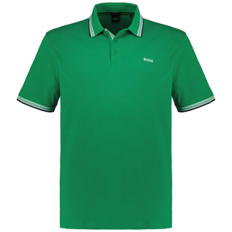 Poloshirt mit Kontrastdetails grasgrün_342/66 | 6XL