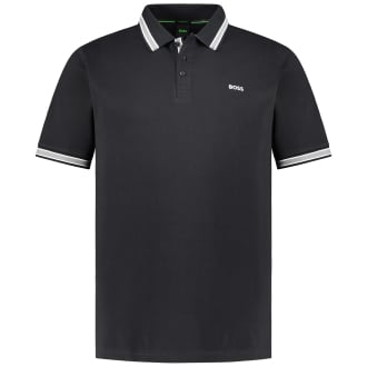 Poloshirt mit Kontrastdetails schwarz_001 | 4XL