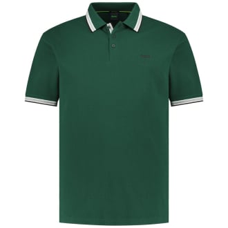 Poloshirt mit Kontrastdetails dunkelgrün_349 | 4XL