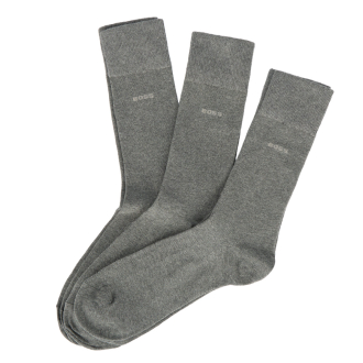 3er-Pack Socken mit eingestricktem Logo mittelgrau_031 | 47-50