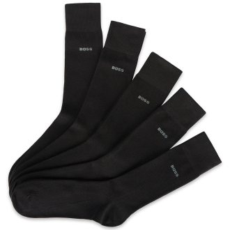5er-Pack Socken mit eingestricktem Logo schwarz_001 | 47-50