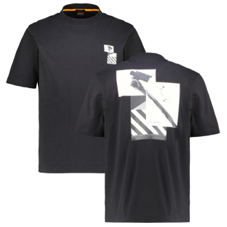 T-Shirt mit Foto-Print auf der Vorder- und Rückseite schwarz_001 | 3XL