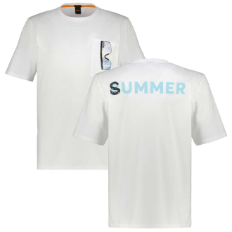 T-Shirt mit Print auf Vorder- und Rückseite weiß_101 | 4XL