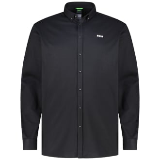Freizeithemd aus Baumwoll-Jersey schwarz_003 | 3XL