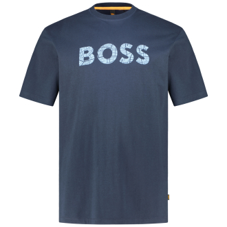 T-Shirt mit Label-Print dunkelblau_404 | 3XL