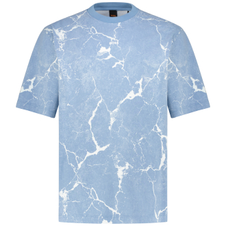 T-Shirt mit Allover-Muster hellblau_462 | 6XL